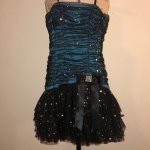 Black & Blue Sequin Party Dress
